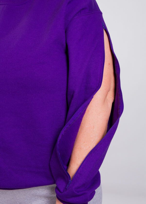 Single zipped arm violet t shirt
